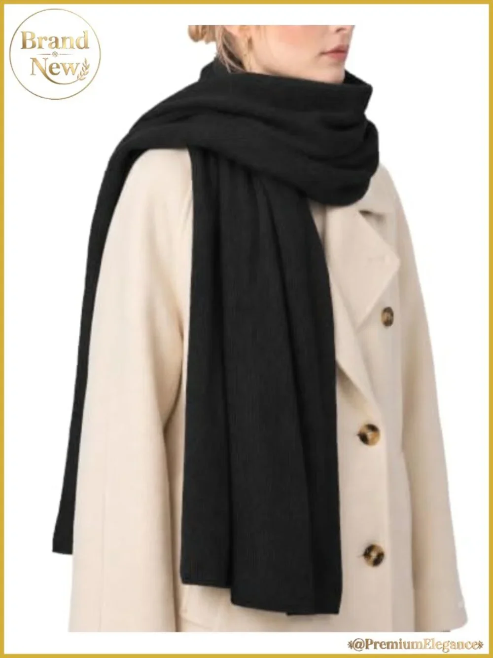 Wool Blend Chunky Blanket Scarf Shawl Wrap for Women